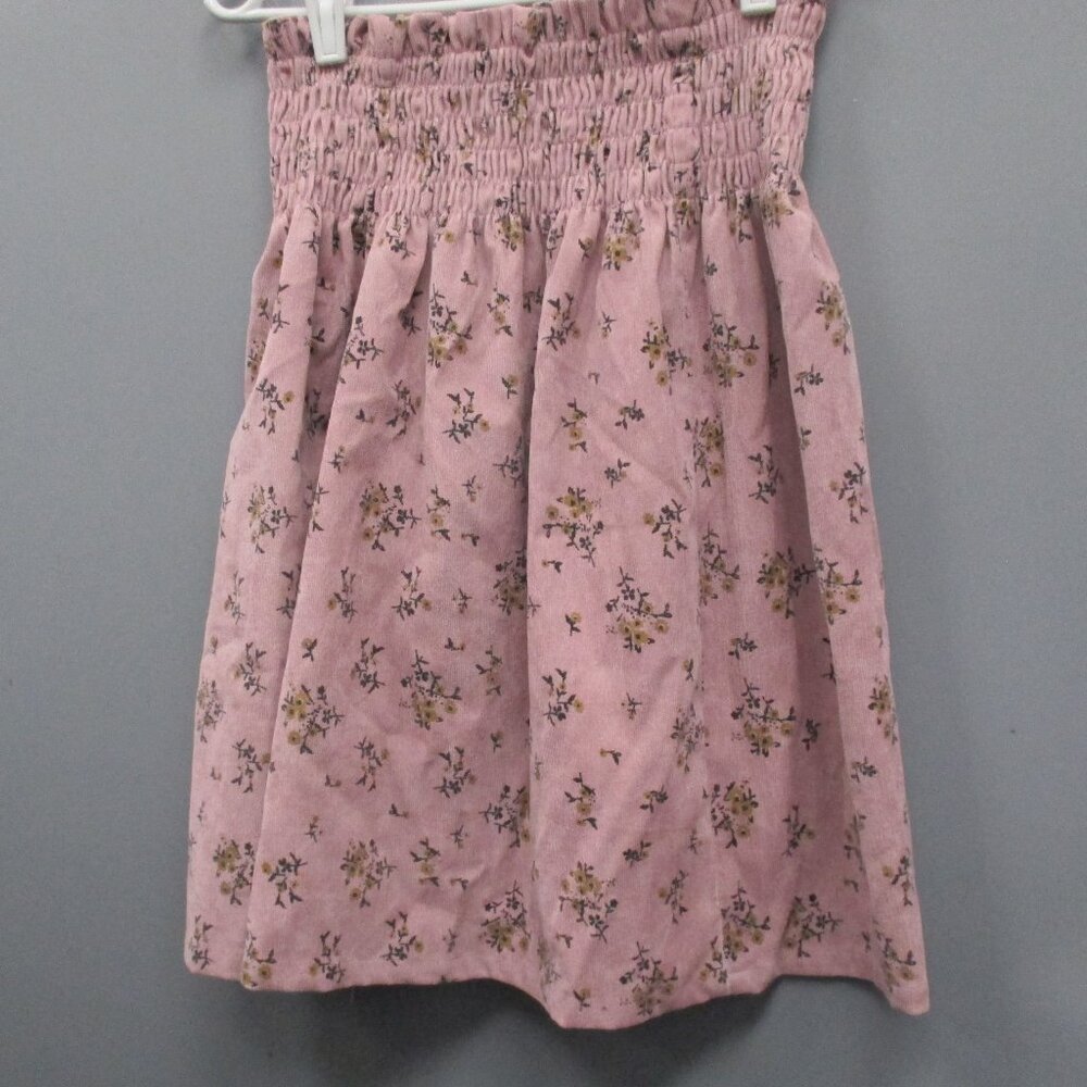 Tottini Girls Skirt Size 12 Light Pink Flowers Print 80% Cotton Elastic Waist